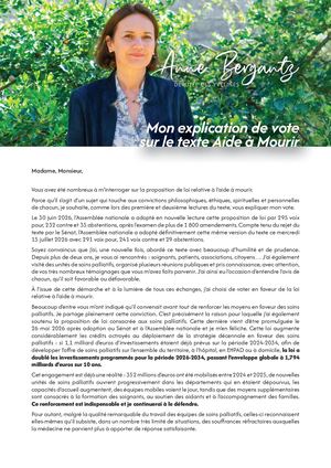 Mon explication de vote sur le texte Aide à Mourir
