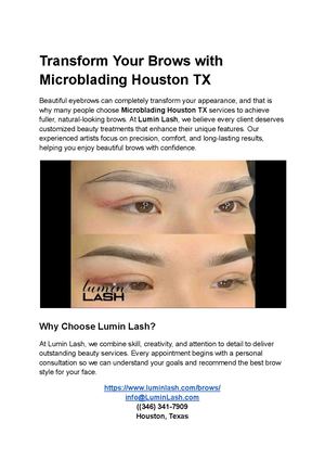 Transform Your Brows with Microblading Houston TX