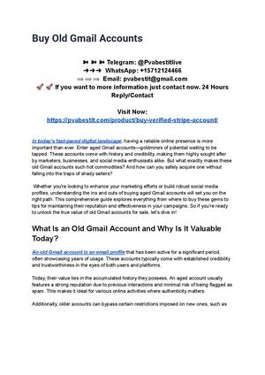 ????????Top (50+)trusted Online, Platforms For Buying Aged Gmail Accounts (2fa, Aged, & Verified) (1)