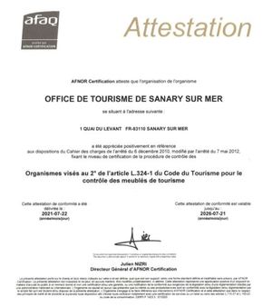 CERTIFICATION MEUBLES