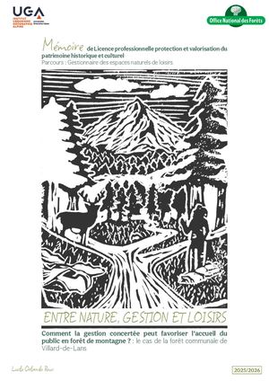 Mémoire Entre Nature Gestion Loisirs Vercors Lucile Orlando