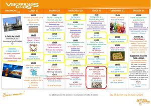 Semaine Du 26 Juillet Au 01 Aout (S31)