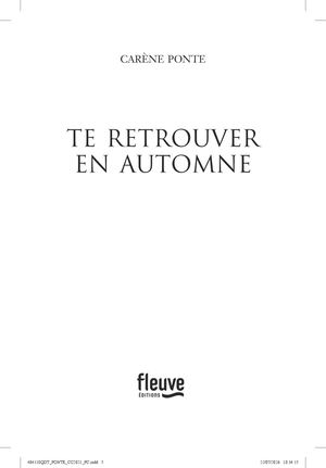 Extrait "Te retrouver en automne - T'aimer à Noël" - Carène Ponte