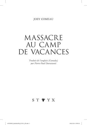 Extrait "Massacre au camp de vacances" - Joey Comeau