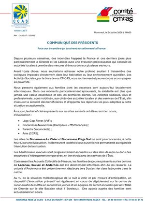 Communiqué Face Aux Incendies Qui Touchent Actuellement La France