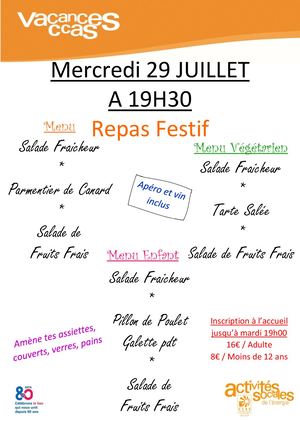 Menu Repas Festif Semaine 31
