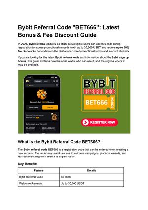 Bybit Referral Code Bet666 Latest Bonus & Fee Discount Guide