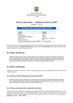 Ficha Eficacia 2025 Jambaló, Cauca