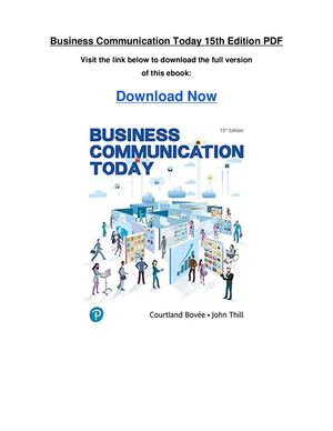 Business Communication Today 15th Edition Pdf