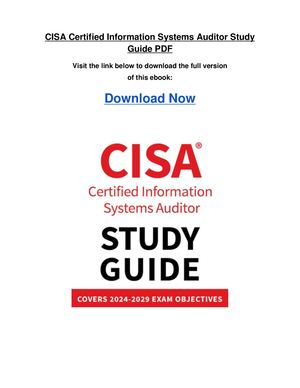 Cisa Certified Information Systems Auditor Study Guide Pdf
