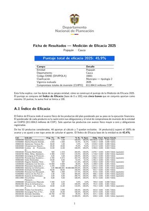Ficha Eficacia 2025 Popayán, Cauca