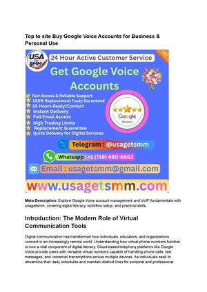Top To Site Buy Google Voice Accounts For Business & Personal Use