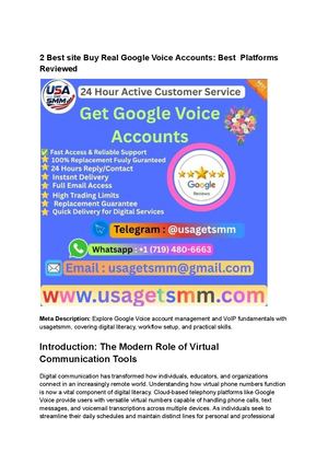 2 Best Site Buy Real Google Voice Accounts Best Platforms Reviewed
