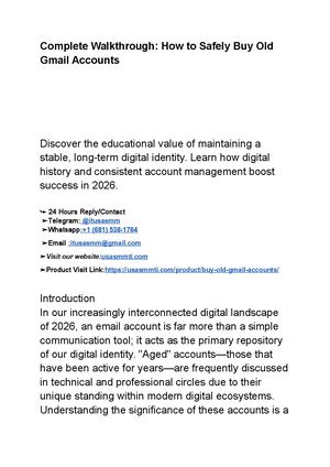 Complete Walkthrough How To Safely Buy Old Gmail Accounts