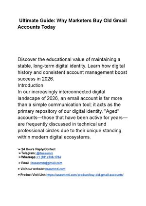Ultimate Guide Why Marketers Buy Old Gmail Accounts Today