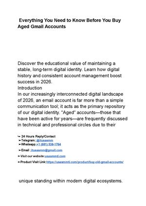 Everything You Need To Know Before You Buy Aged Gmail Accounts