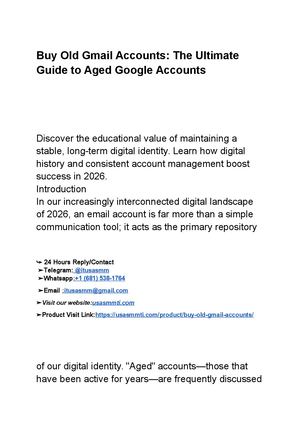 Buy Old Gmail Accounts The Ultimate Guide To Aged Google Accounts