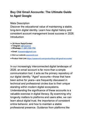 Buy Old Gmail Accounts The Ultimate Guide To Aged Google