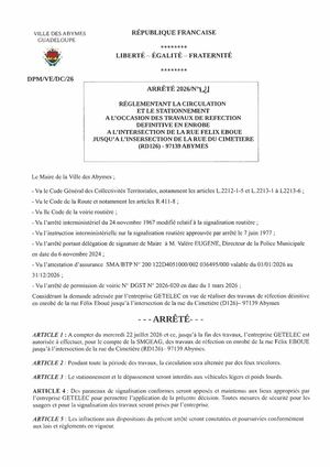Arrete Travaux Enrobe