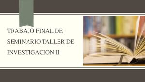 Trabajo Final De Seminario Taller De Investigacion Ii