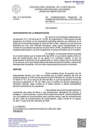 No Corresponde Solicitar Cambio de Destino en Oficina de Edificio Cuyo Destino General Es Compatible con dicha Oficina, Unidad o Box