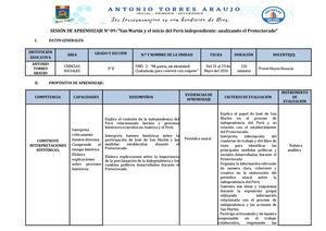 Sesiones De Aprendizaje