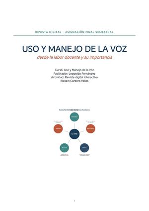 Uso Y Manejo De La Voz(1)