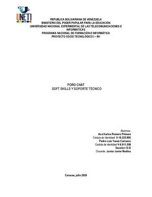 Foro Chat Soft Skills Y Soporte Técnico