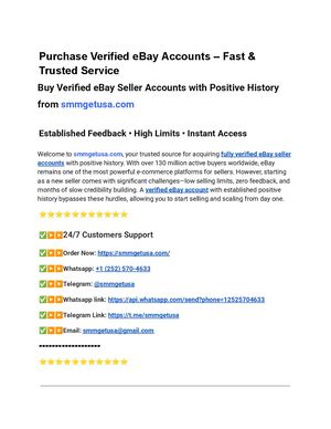 Purchase Verified E Bay Accounts – Fast & Trusted Service