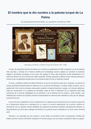 El hombre que le dio nombre a la paloma turqué de La Palma.