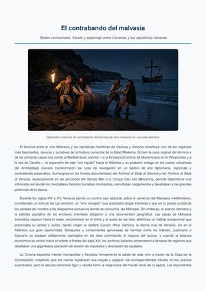 El contrabando del malvasía.
