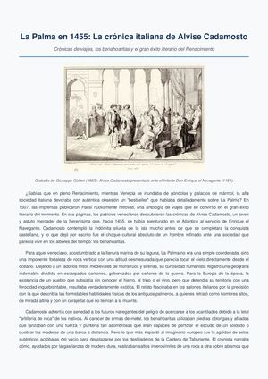 La Palma en 1455: La crónica italiana de Alvise Cadamosto.
