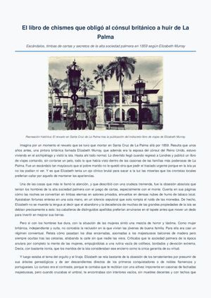El libro de chismes que obligó al cónsul británico a huir de La Palma.