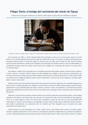 Filippo Tamis, el testigo del nacimiento del volcán de Tajuya.