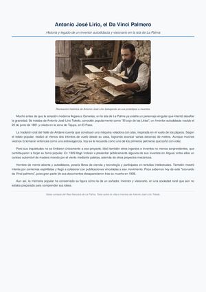 Antonio José Lirio, el Da Vinci Palmero.