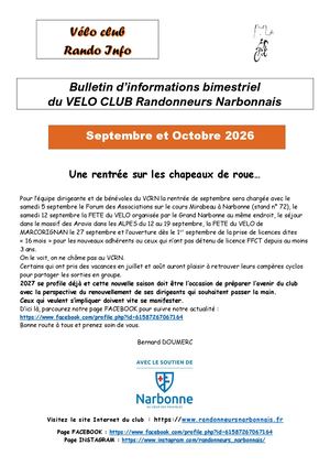 Rando Info Septembre Octobre 2026