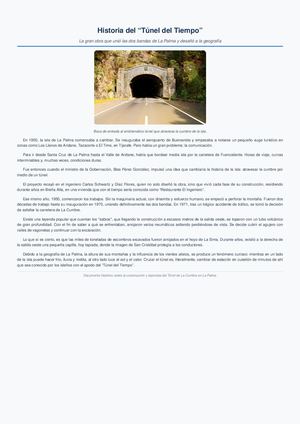 Historia del “Túnel del Tiempo”.
