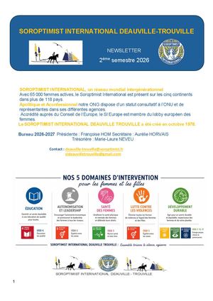 Newsletter Soroptimist International Deauville Trouville 2eme Semestre 2026