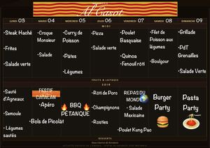 Menu Du 03 Au 09 Aout