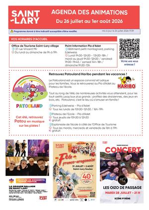 Programme des animations