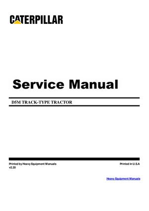 Caterpillar D5M Track-type Tractor Service Manual PDF