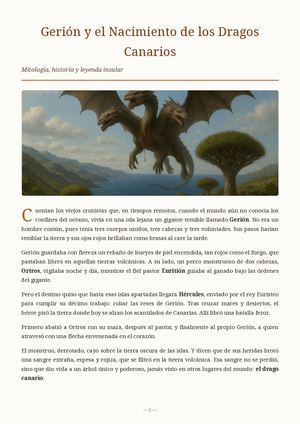 Gerión y el nacimiento de los dragos canarios.