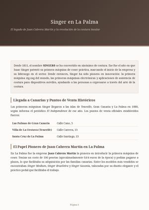 “Singer en La Palma: "El legado de Juan Cabrera Martín”.