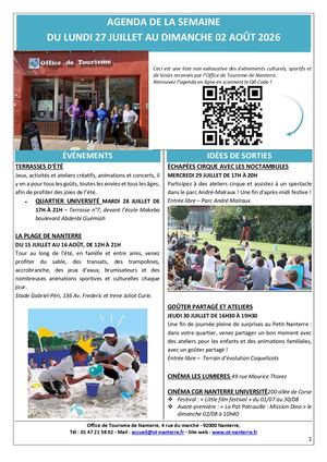 Agenda Du 27 07 Au 02 08 2026