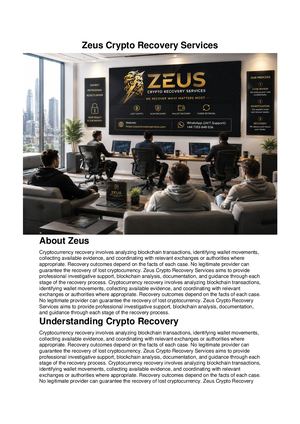 Top 5 Legitimate Cryptocurrency Recovery Companies: Best Firm to Retrieve Stolen Digital Assets, ZEUS CRYPTO RECOVERY SERVICES