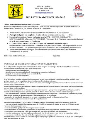 26 27 Anciens Adhérents Bulletin D'adhésion