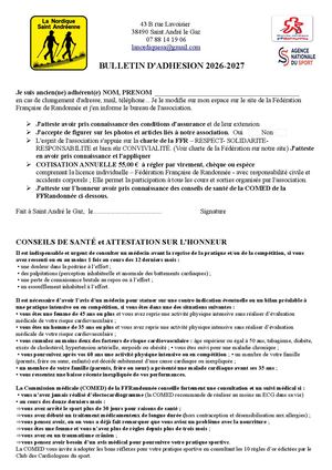 26 27 Anciens Adhérents Bulletin D'adhésion