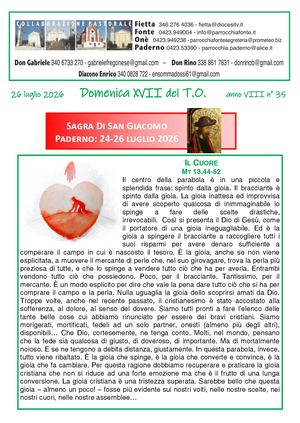 Avvisi Parrocchiali 26 Luglio AL 2 Agosto 2026 -  17ª Domenica Tempo Ordinario 2026