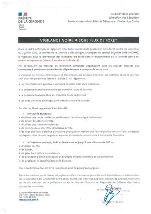 VIGILANCE GIRONDE - 25-07