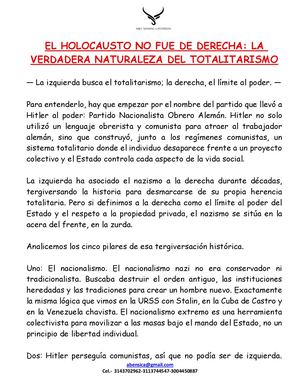 El Holocausto No Fue De Derecha